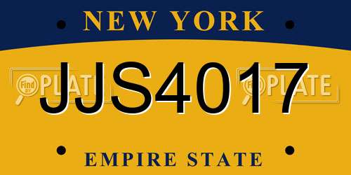 JJS4017 New York License Plate
