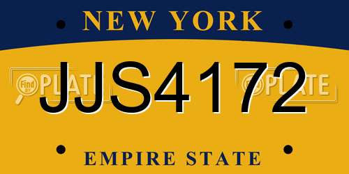 JJS4172 New York License Plate