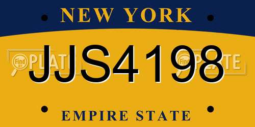 JJS4198 New York License Plate