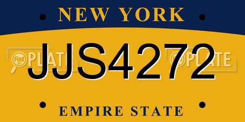 JJS4272 New York License Plate