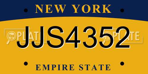 JJS4352 New York License Plate