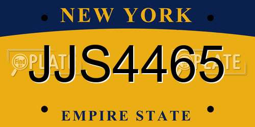 JJS4465 New York License Plate