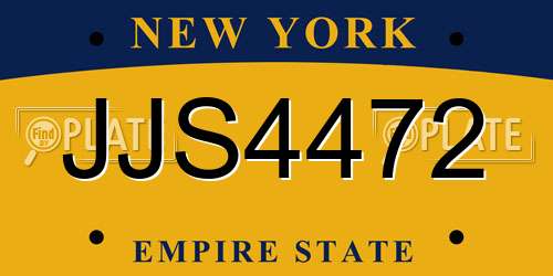 JJS4472 New York License Plate