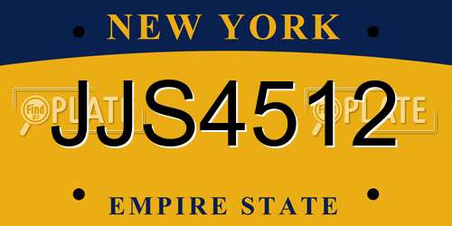 JJS4512 New York License Plate