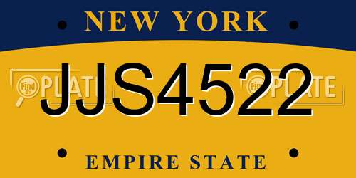 JJS4522 New York License Plate