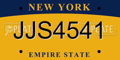 JJS4541 New York License Plate