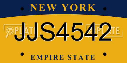 JJS4542 New York License Plate