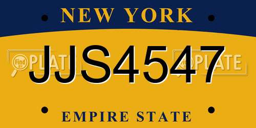 JJS4547 New York License Plate