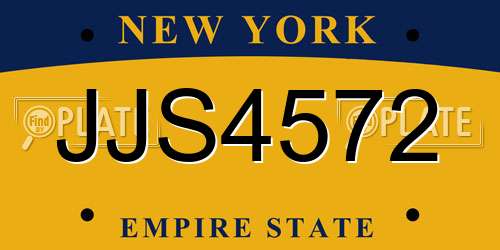JJS4572 New York License Plate
