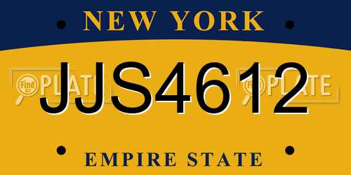 JJS4612 New York License Plate