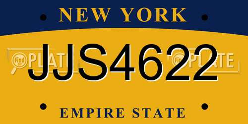 JJS4622 New York License Plate
