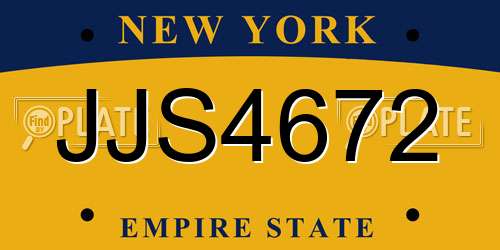 JJS4672 New York License Plate