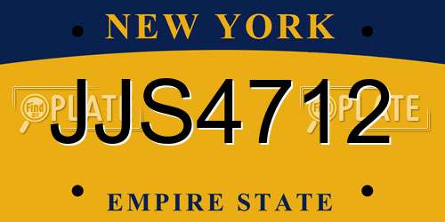 JJS4712 New York License Plate