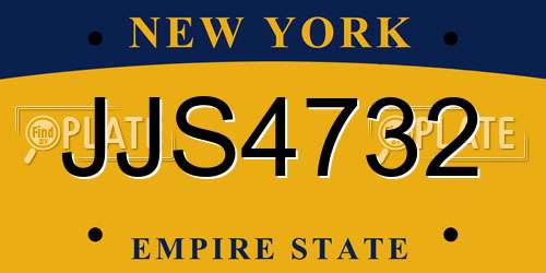 JJS4732 New York License Plate
