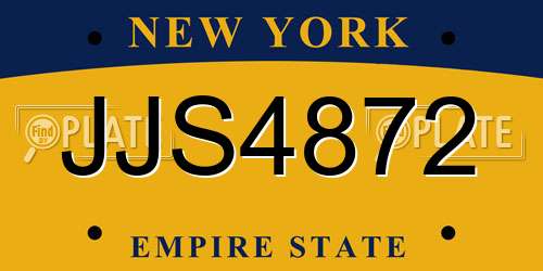 JJS4872 New York License Plate