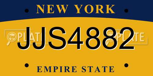 JJS4882 New York License Plate