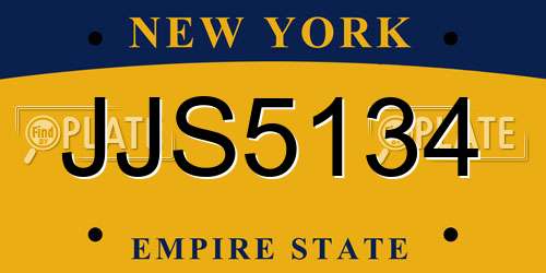JJS5134 New York License Plate