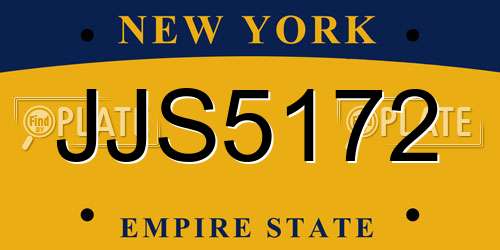 JJS5172 New York License Plate