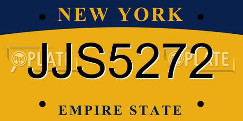 JJS5272 New York License Plate