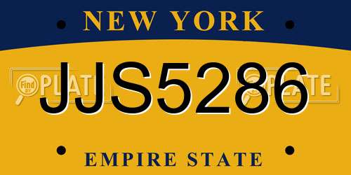 JJS5286 New York License Plate
