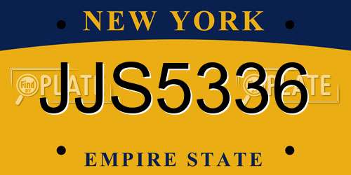 JJS5336 New York License Plate