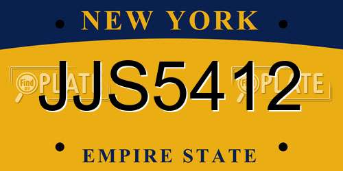 JJS5412 New York License Plate