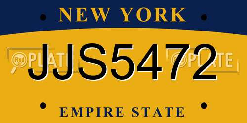 JJS5472 New York License Plate