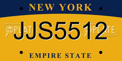 JJS5512 New York License Plate
