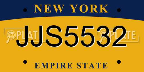 JJS5532 New York License Plate