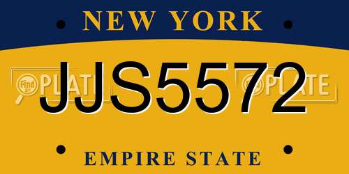 JJS5572 New York License Plate