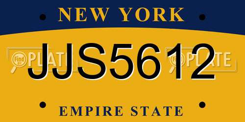 JJS5612 New York License Plate