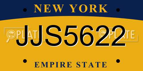 JJS5622 New York License Plate