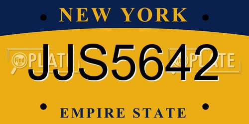 JJS5642 New York License Plate