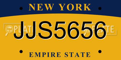 JJS5656 New York License Plate
