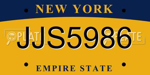 JJS5986 New York License Plate