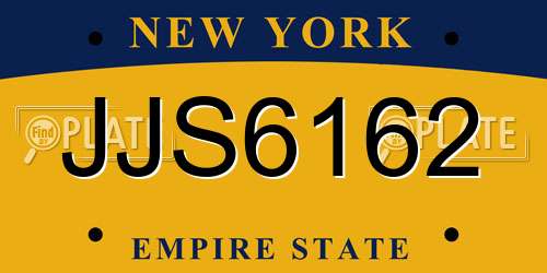 JJS6162 New York License Plate