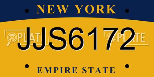 JJS6172 New York License Plate