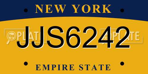 JJS6242 New York License Plate