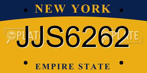 JJS6262 New York License Plate