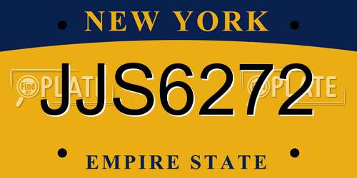 JJS6272 New York License Plate