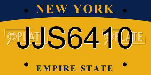 JJS6410 New York License Plate