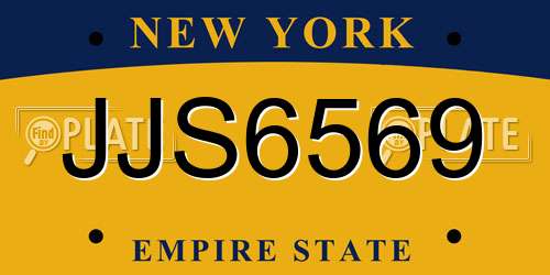 JJS6569 New York License Plate