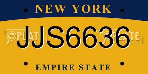 JJS6636 New York License Plate