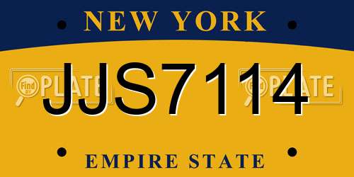 JJS7114 New York License Plate