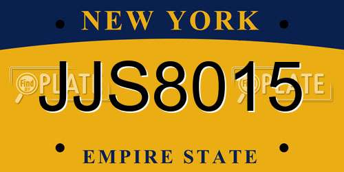 JJS8015 New York License Plate