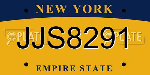 JJS8291 New York License Plate