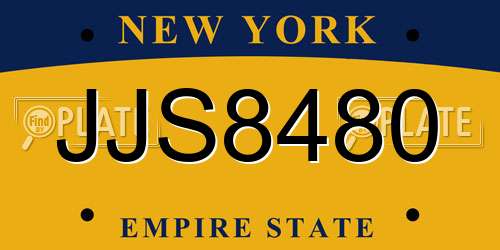 JJS8480 New York License Plate