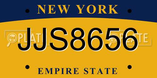 JJS8656 New York License Plate