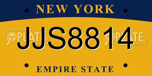 JJS8814 New York License Plate