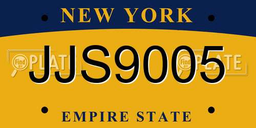 JJS9005 New York License Plate